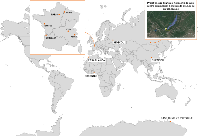 Agences du Groupe PHOSPHORIS autour du monde