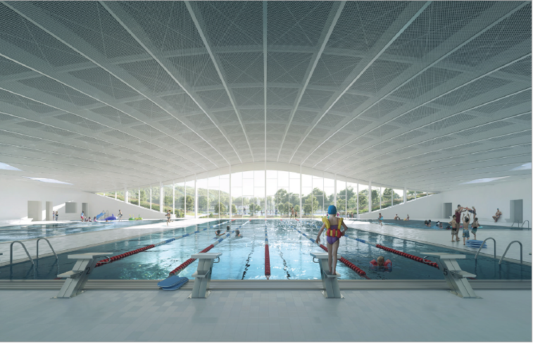 Swimming pool of Belley, France, a project following an ambitious environmental approach