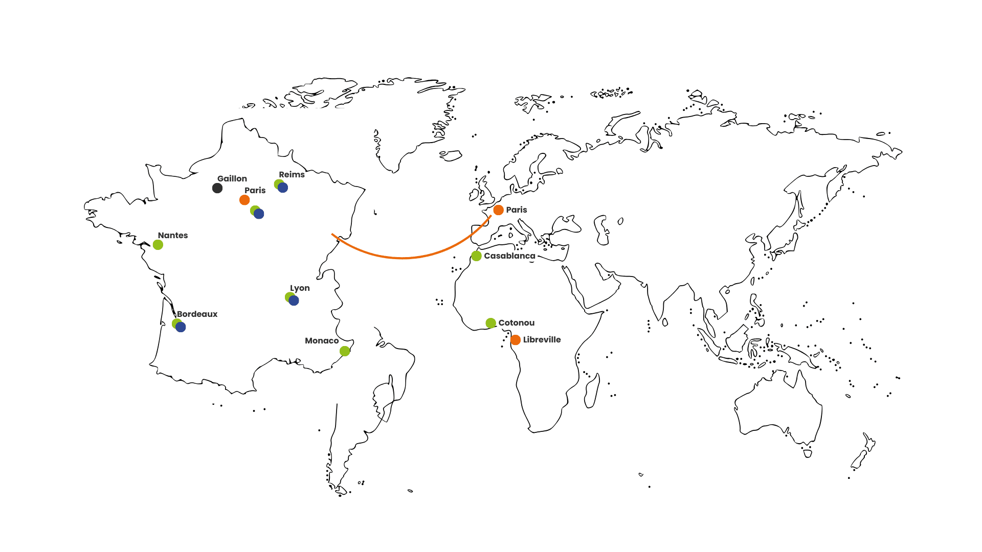 Agences du Groupe PHOSPHORIS autour du monde